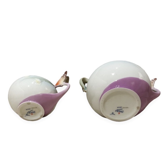 RARE Franz Porcelain Collection "Papillon Butterfly" Creamer & Sugar Set - Picture 11 of 11